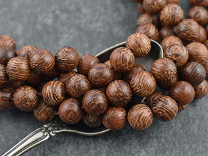 Wood Beads - Dragon Tree Beads - Jewelry Making Beads - Mala Beads - 16 inch strand - 6mm 8mm or 10mm