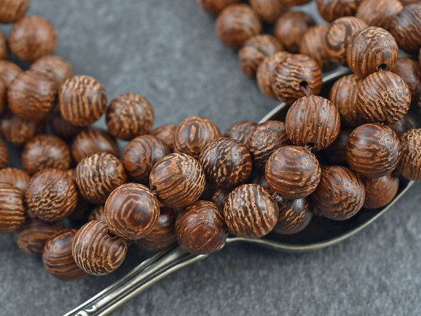 Wood Beads - Dragon Tree Beads - Jewelry Making Beads - Mala Beads - 16 inch strand - 6mm 8mm or 10mm