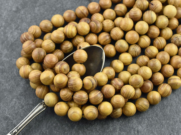 Wood Beads - Burleywood Beads - Jewelry Making Beads - Mala Beads - 16 inch strand - 8mm or 10mm