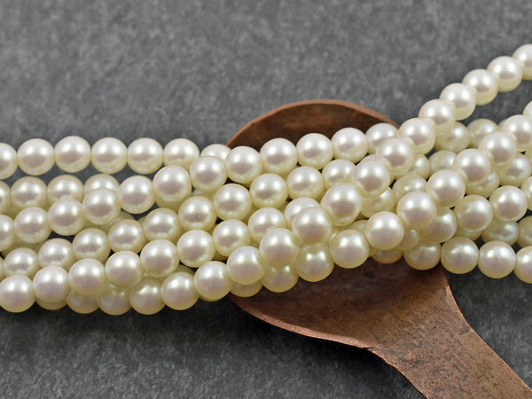 Czech Glass Beads - Pearl Beads - Glass Pearls - Czech Pearls - Round Pearl Beads - Choose Your Size