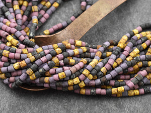 Bugle Beads - Aged Picasso Beads - Picasso Beads - Czech Glass Beads - Seed Beads - 4mm - 21