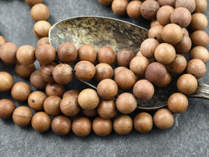 Wood Beads - Burleywood Beads - Jewelry Making Beads - Mala Beads - 16 inch strand - 8mm or 10mm