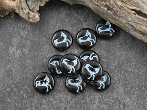 Czech Glass Beads - Picasso Beads - Bird Beads - Coin Beads - Czech Beads - Flat Coin - 15pcs - 12mm - (3724)