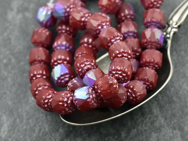 Czech Glass Beads - Cathedral Beads - Fire Polish Beads - Picasso Beads - 15pcs - 8mm - (5427)