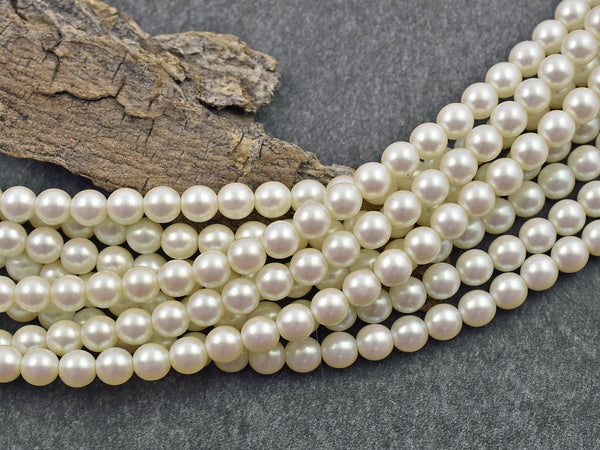 Czech Glass Beads - Pearl Beads - Glass Pearls - Czech Pearls - Round Pearl Beads - Choose Your Size