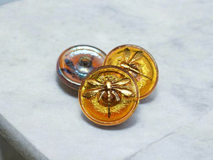 Czech Glass Buttons - Shank Buttons - Artisan Button - Handmade Button - 18mm (1307) 1pcs