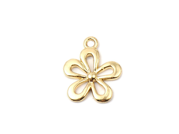 Gold Charms - Flower Charm - Metal Charms - Floral Charms - Daisy Flower Charm - 10pcs - 18x15mm - (5821)