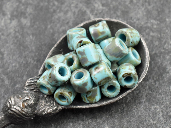 Picasso Beads - Czech Glass Beads - Rola Beads - Tube Beads - 6.2mm - 50pcs - Choose Your Color