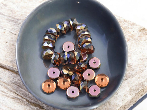 Czech Glass Beads - Heishi Beads - Fire Polished Beads - Rondelle Beads - 6x4mm - 15pcs - (371)