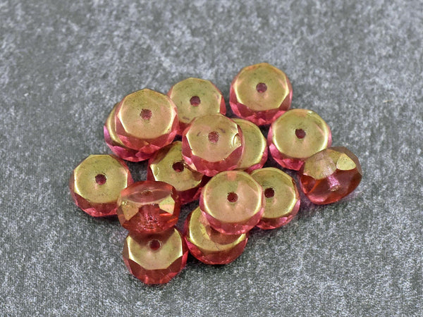 Heishi Beads - Czech Glass Beads - Fire Polished Beads - Rondelle Beads - 6x4mm - 15pcs - (2817)