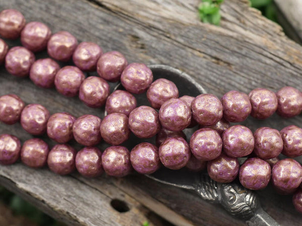 Czech Glass Beads - Picasso Beads - Baroque Beads - Round Beads - 8mm - 16pcs - (5702)