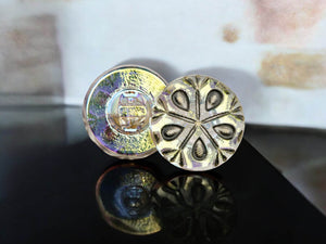 Czech Glass Buttons - Shank Buttons - Artisan Button - Snowflake Button - Handmade Button - 18mm - (1012) 1pcs