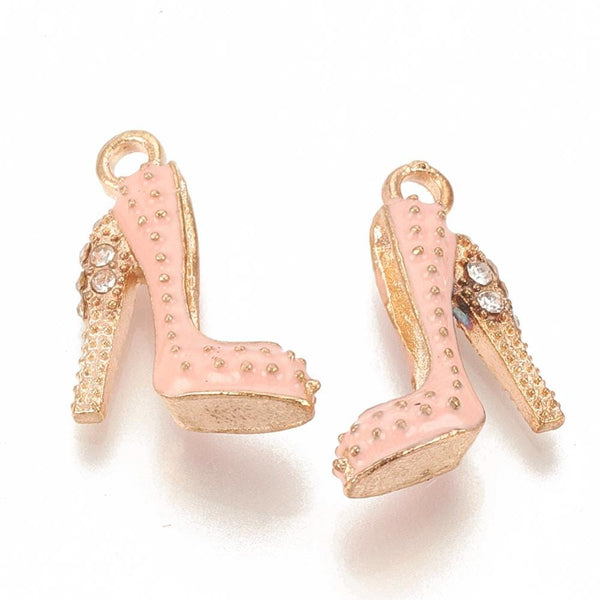 High Heel Charms - Enamel Charms - Gold Charms - Colored Charms - 18x14mm - 10pcs