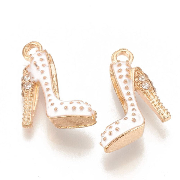 High Heel Charms - Enamel Charms - Gold Charms - Colored Charms - 18x14mm - 10pcs