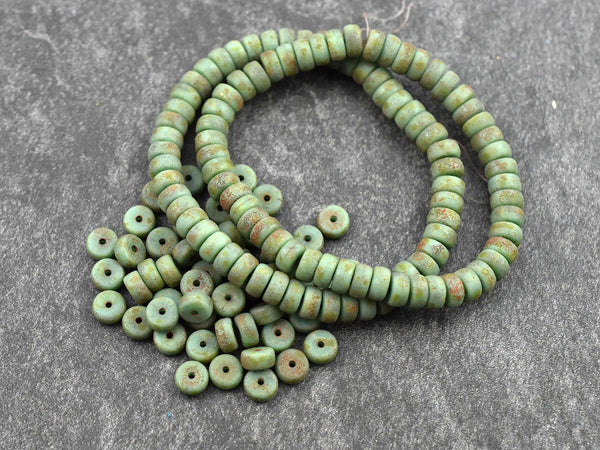 Picasso Beads - Czech Glass Beads - Heishi Beads - Spacer Beads - Rondelle Beads - 6x3mm - 50pcs - (5429)