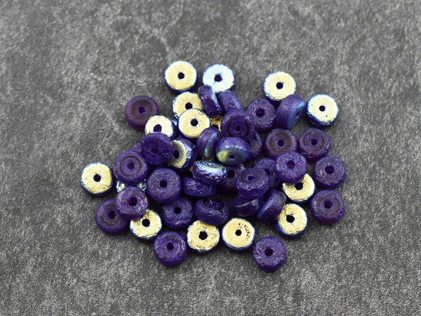 Czech Glass Beads - Spacer Beads - Heishi Beads - Picasso Beads - Rondelle Beads - 6x3mm - 50pcs - (A736)