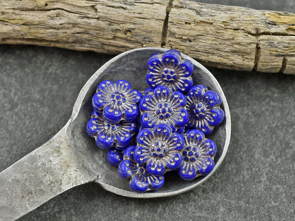 Wildflower Beads - Flower Beads - Czech Glass Beads - Picasso Beads - Czech Glass Flowers - 14mm - 12pcs - (2326)