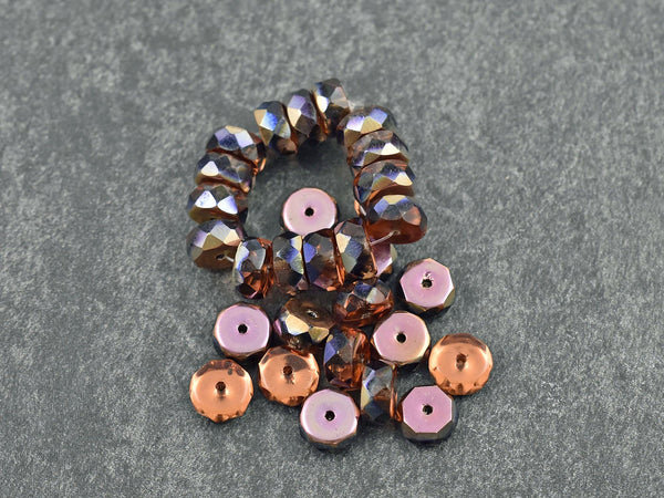 Czech Glass Beads - Heishi Beads - Fire Polished Beads - Rondelle Beads - 6x4mm - 15pcs - (371)