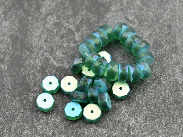 Heishi Beads - Czech Glass Beads - Fire Polished Beads - Rondelle Beads - 6x4mm - 15pcs - (4078)