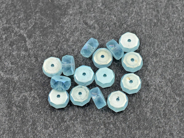 Heishi Beads - Czech Glass Beads - Fire Polished Beads - Rondelle Beads - 6x4mm - 15pcs - (5410)