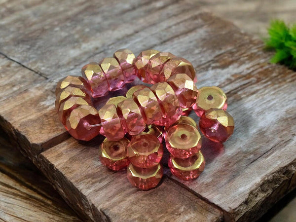 Heishi Beads - Czech Glass Beads - Fire Polished Beads - Rondelle Beads - 6x4mm - 15pcs - (2817)