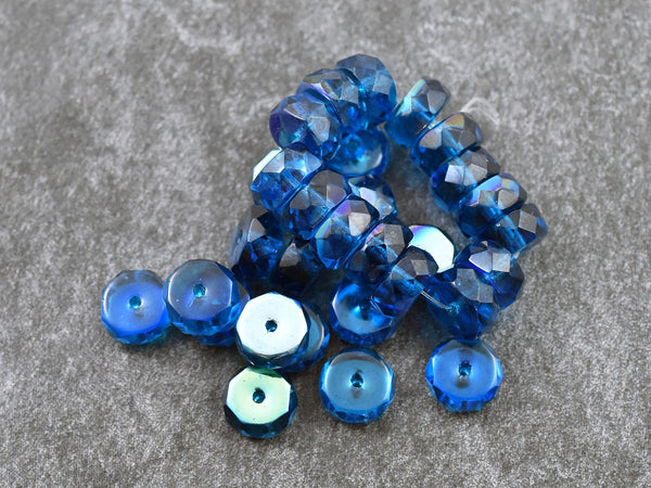 Czech Glass Beads - Heishi Beads - Fire Polished Beads - Rondelle Beads - 6x4mm - 15pcs - (4653)