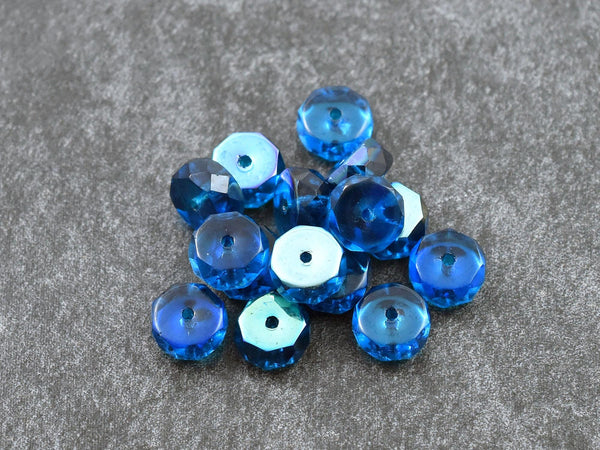 Czech Glass Beads - Heishi Beads - Fire Polished Beads - Rondelle Beads - 6x4mm - 15pcs - (4653)