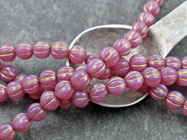 Czech Glass Beads - Picasso Beads - Melon Beads - Round Beads - 8mm - 16pcs - (5177)