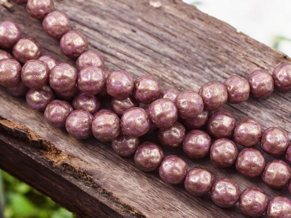 Czech Glass Beads - Picasso Beads - Baroque Beads - Round Beads - 8mm - 16pcs - (5702)