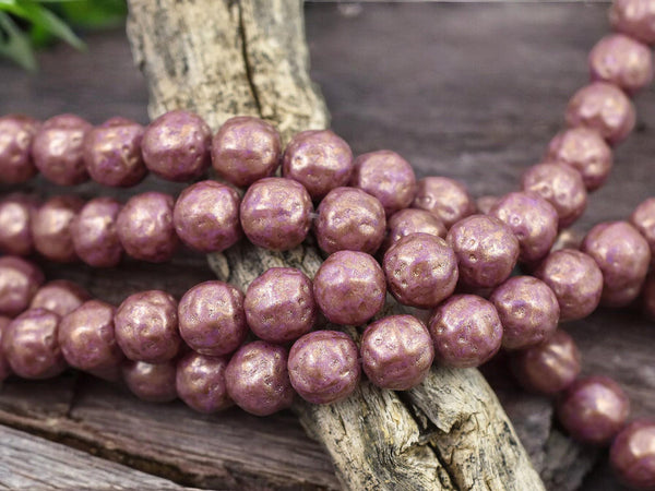 Czech Glass Beads - Picasso Beads - Baroque Beads - Round Beads - 8mm - 16pcs - (5702)