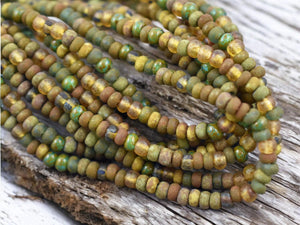 5/0 Aged Rustic Thin Ice Picasso Mix Seed Beads (20