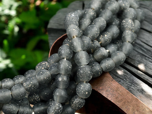 Recycled Glass Beads - Indonesian Glass Beads - Pompeii Beads - Java Beads - 24" Strand - (J07)