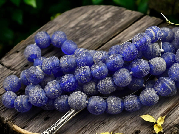 Recycled Glass Beads - Indonesian Glass Beads - Pompeii Beads - Java Beads - 24" Strand - (J09)