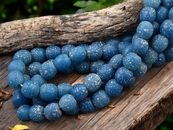 Recycled Glass Beads - Indonesian Glass Beads - Pompeii Beads - Java Beads - 24" Strand - (J14)