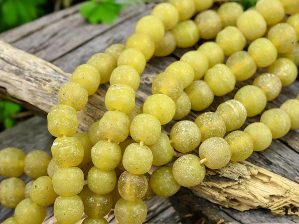 Indonesian Glass Beads - Pompeii Beads - Java Beads - Recycled Glass Beads - 24" Strand - (J16)