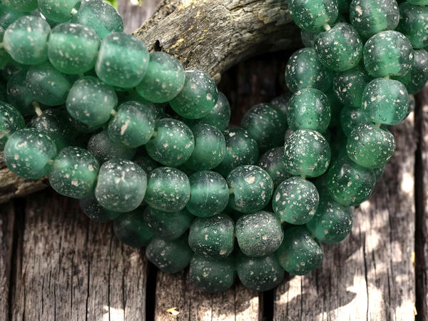 Indonesian Glass Beads - Pompeii Beads - Java Beads - Recycled Glass Beads - 24" Strand - (J21)