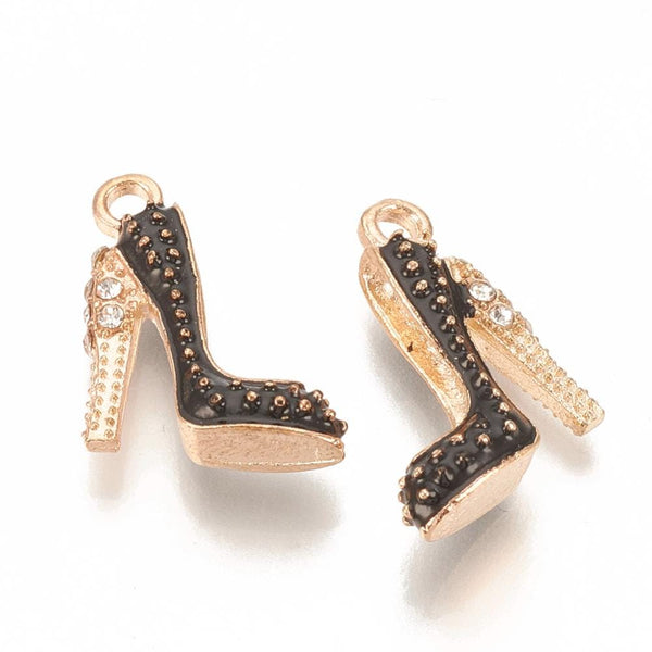 High Heel Charms - Enamel Charms - Gold Charms - Colored Charms - 18x14mm - 10pcs