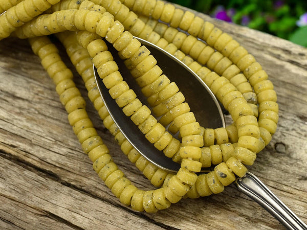 Heishi Beads - Indonesian Beads - Recycled Glass Beads - Spacer Beads - 6x3mm - 20" Strand - (A543)