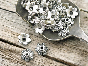 *300* 7mm Antique Silver Bead Caps (Copy)