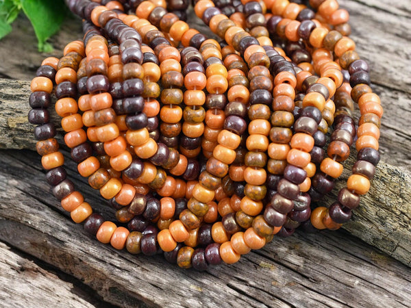 Picasso Beads - Large Seed Beads - 2/0 - Czech Glass Beads - Size 2 Beads - Aged Seed Beads - 6mm Beads - 20" Strand - (B416)