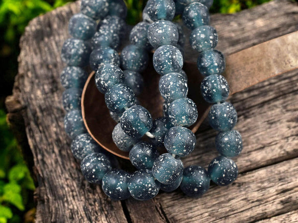 Indonesian Glass Beads - Pompeii Beads - Java Beads - Recycled Glass Beads - 24" Strand - (J02)