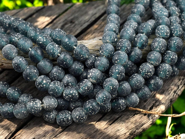 Indonesian Glass Beads - Pompeii Beads - Java Beads - Recycled Glass Beads - 24" Strand - (J02)