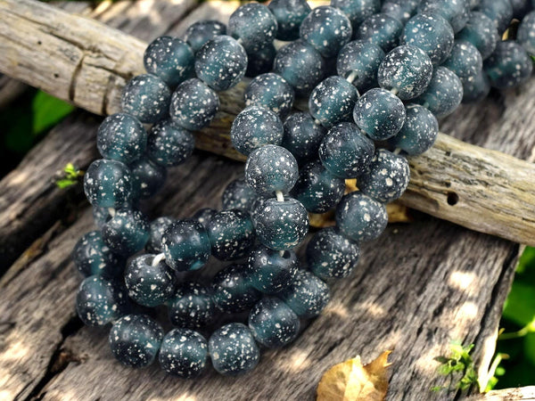 Indonesian Glass Beads - Pompeii Beads - Java Beads - Recycled Glass Beads - 24" Strand - (J02)