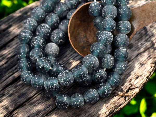 Indonesian Glass Beads - Pompeii Beads - Java Beads - Recycled Glass Beads - 24" Strand - (J02)