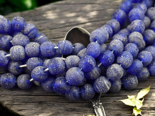 Recycled Glass Beads - Indonesian Glass Beads - Pompeii Beads - Java Beads - 24" Strand - (J09)