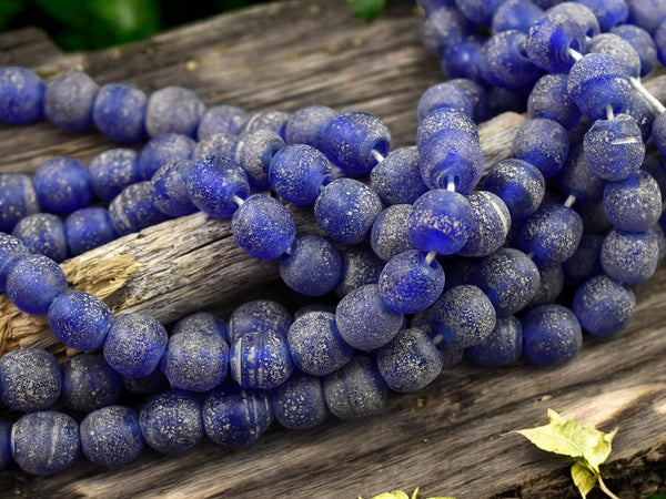 Recycled Glass Beads - Indonesian Glass Beads - Pompeii Beads - Java Beads - 24" Strand - (J09)