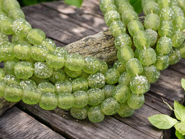 Indonesian Glass Beads - Pompeii Beads - Java Beads - Recycled Glass Beads - 24" Strand - (J12)