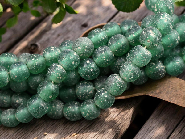 Indonesian Glass Beads - Pompeii Beads - Java Beads - Recycled Glass Beads - 24" Strand - (J21)