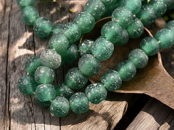 Indonesian Glass Beads - Pompeii Beads - Java Beads - Recycled Glass Beads - 24" Strand - (J21)