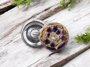 Czech Glass Buttons - Shank Buttons - Artisan Button - Handmade Button - 18mm - (307) 1pcs